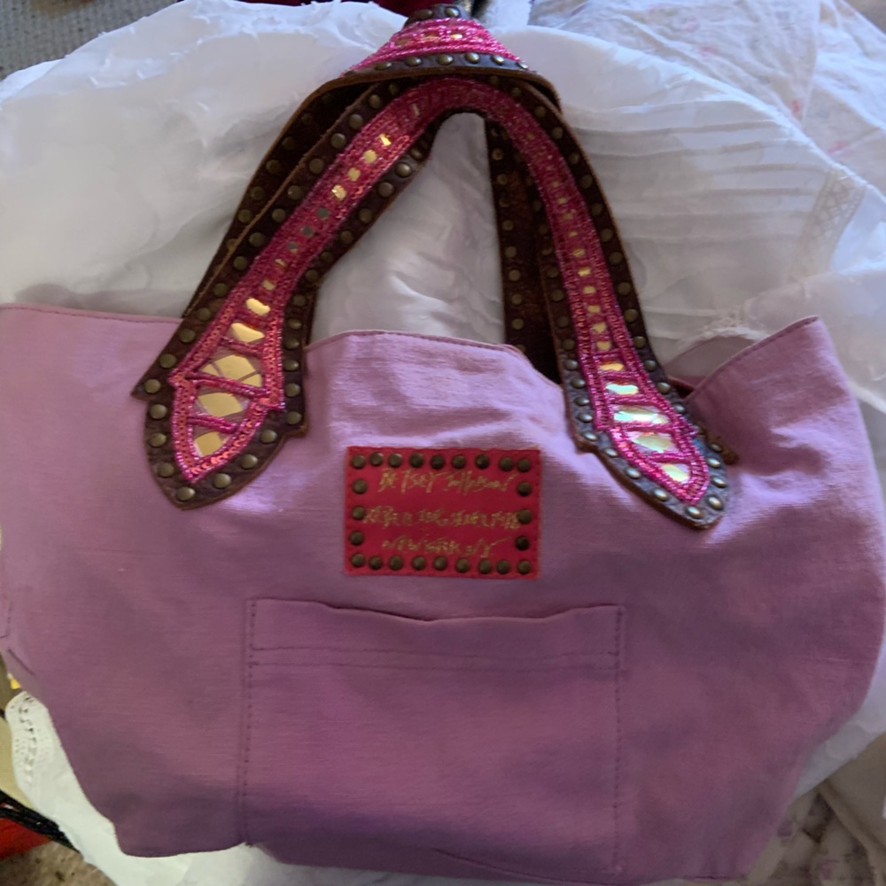 Betsey Johnson Pink Canvas purse